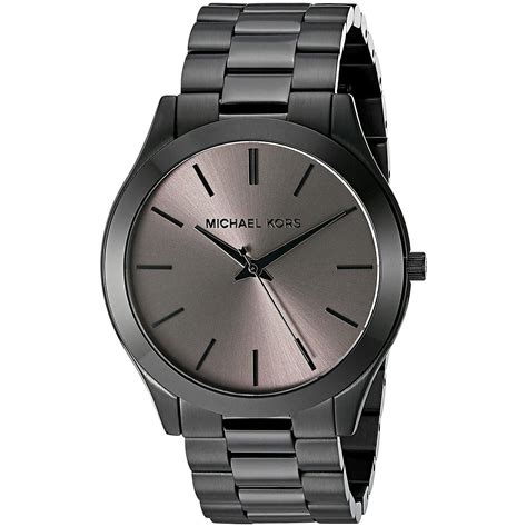 michael kors men's slim runway stainless steel quartz watch|Michael Kors black runway watch.